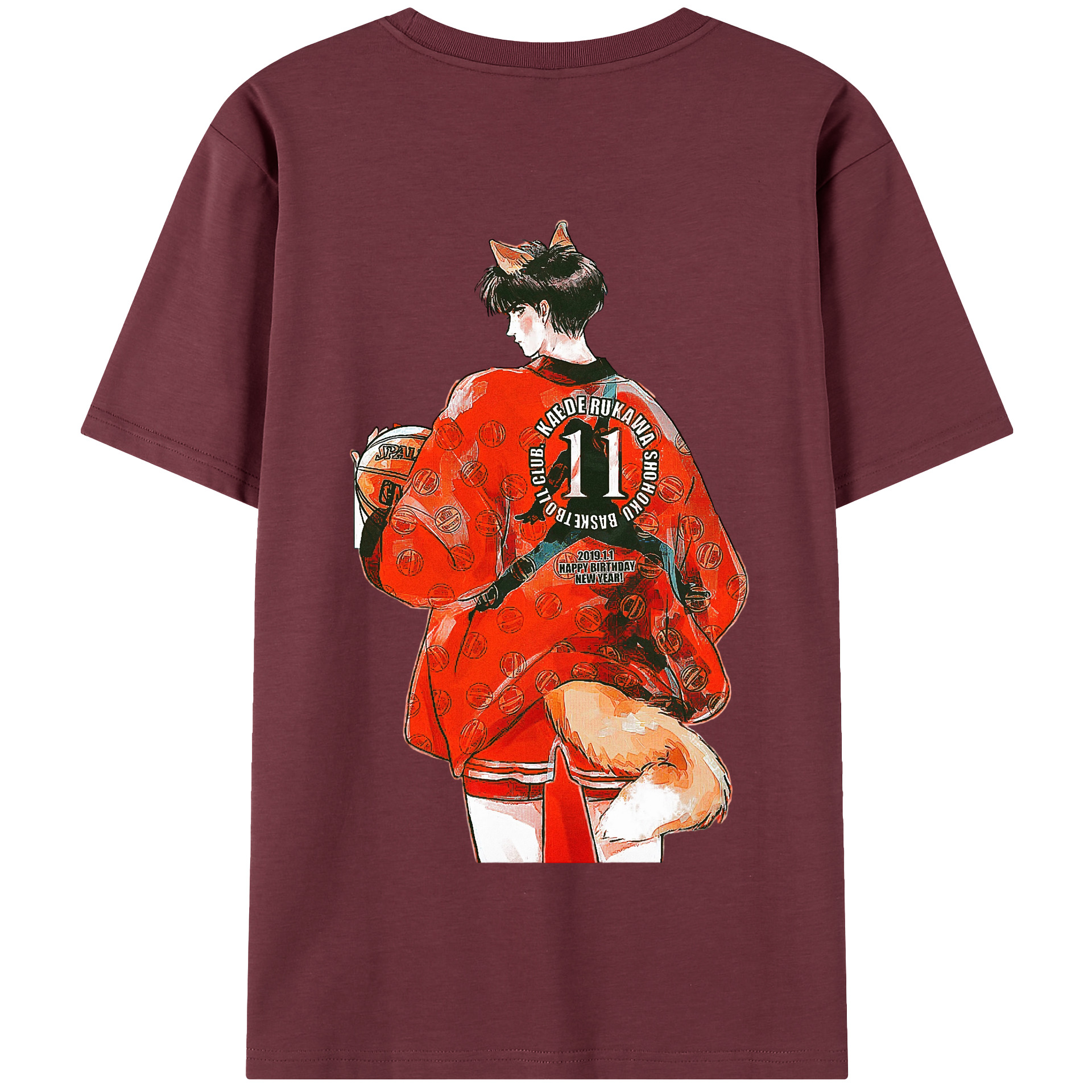 SLAM DUNK／スラムダンク 綿100％半袖Tシャツ（背面プリント）